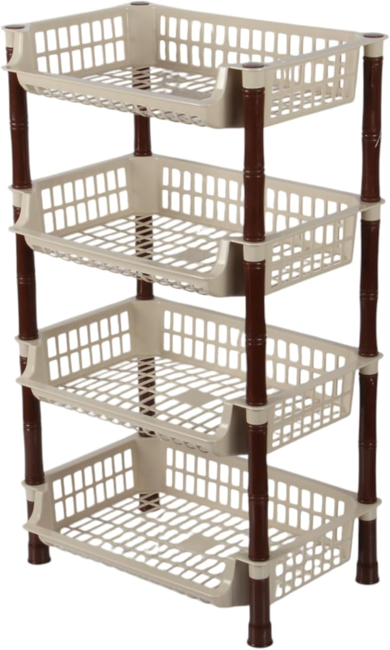 Jolie Max 4 Tier Rectangular Vegetable Rack. Free Standing Storage Organizer.