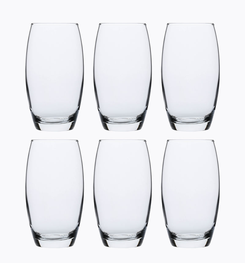 Highball Tumbler Water Juice Drinking Tall Glasses. 510 ml. (Pack of 6)