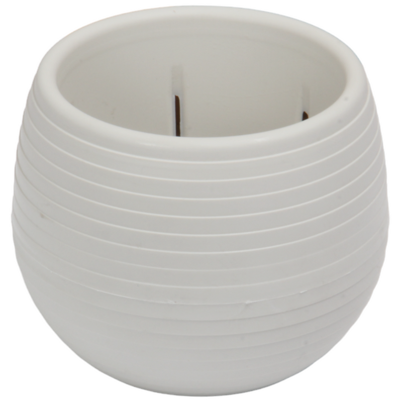 Mini Round Flower Pot. Succulent, Cactus Flower Planter. Desktop Pot. (White)