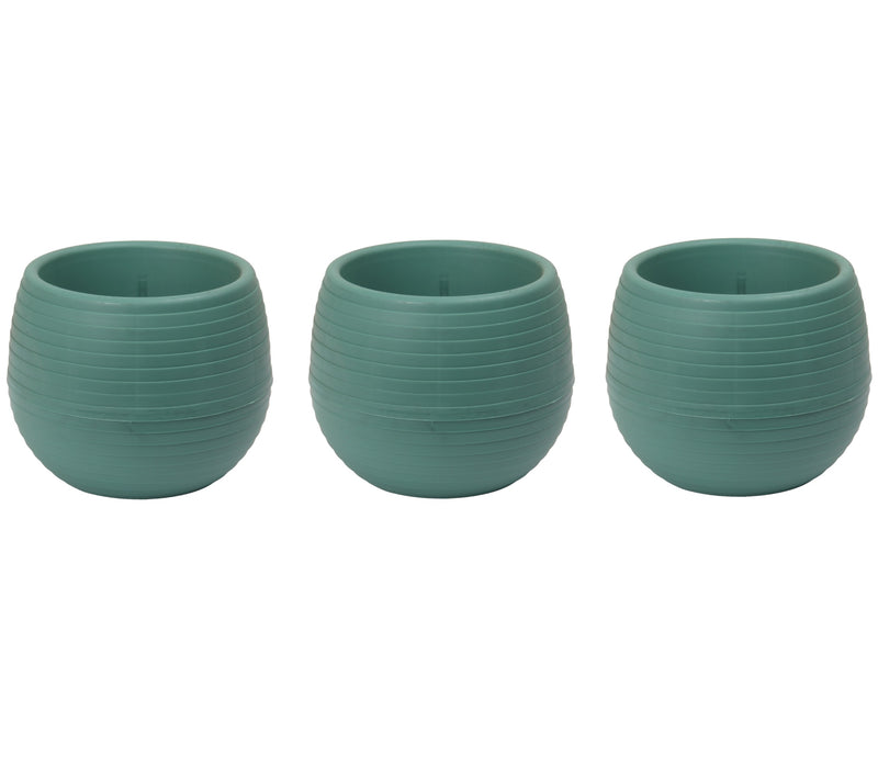 Mini Round Flower Pot. Succulent, Cactus Flower Planter. Desktop Pot. (Green)