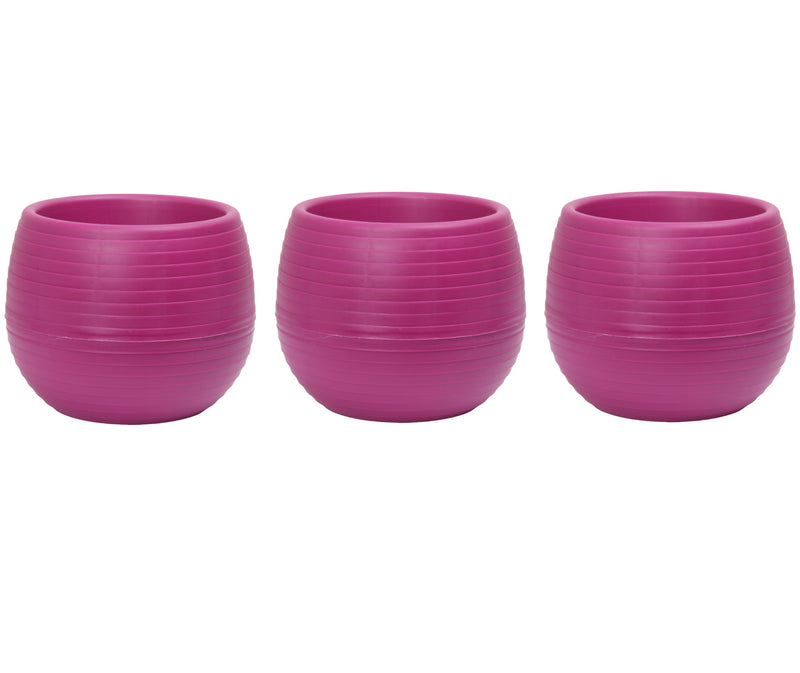 Mini Round Flower Pot. Succulent, Cactus Flower Planter. Desktop Pot. (Fuchsia)