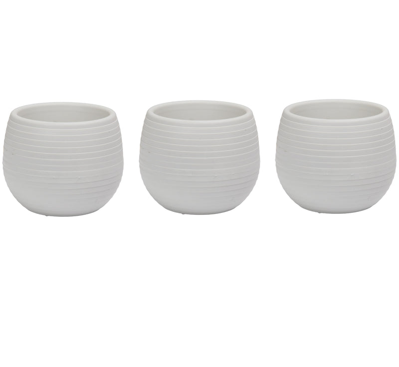 Mini Round Flower Pot. Succulent, Cactus Flower Planter. Desktop Pot. (White)