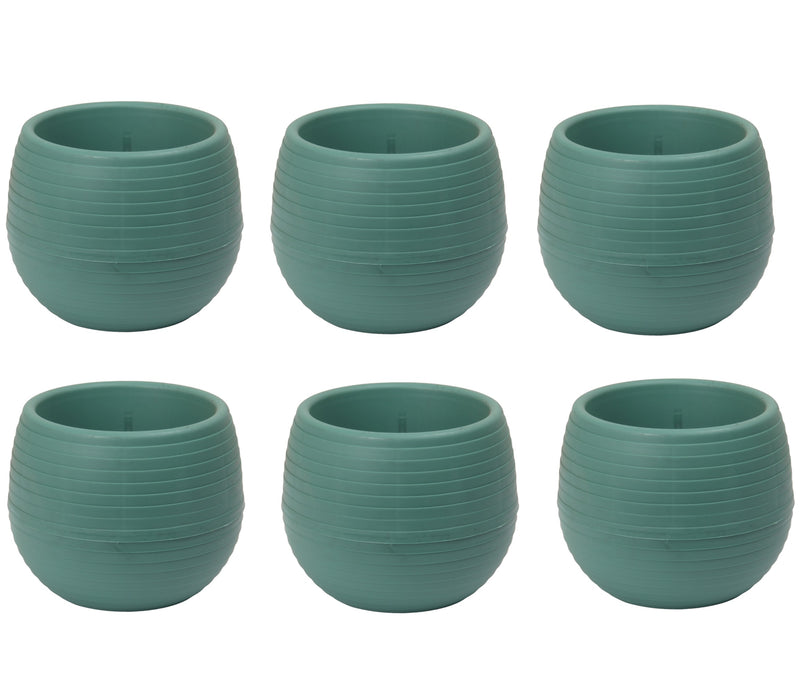 Mini Round Flower Pot. Succulent, Cactus Flower Planter. Desktop Pot. (Green)