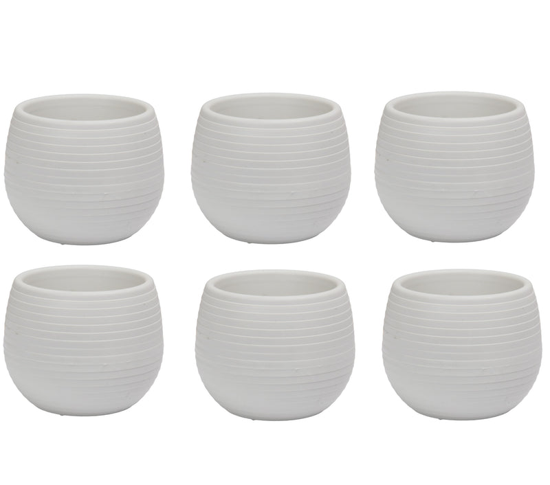 Mini Round Flower Pot. Succulent, Cactus Flower Planter. Desktop Pot. (White)