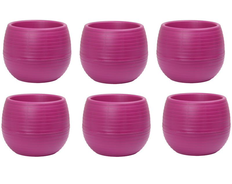 Mini Round Flower Pot. Succulent, Cactus Flower Planter. Desktop Pot. (Fuchsia)