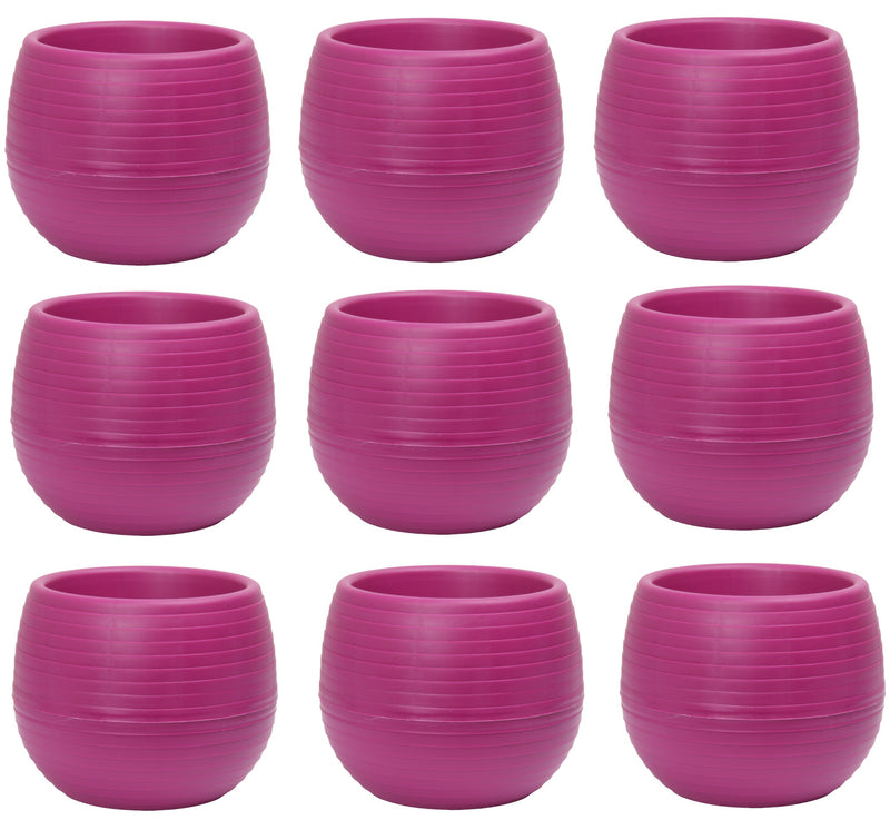 Mini Round Flower Pot. Succulent, Cactus Flower Planter. Desktop Pot. (Fuchsia)