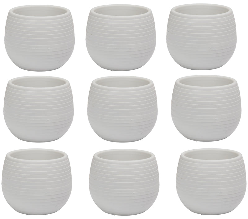 Mini Round Flower Pot. Succulent, Cactus Flower Planter. Desktop Pot. (White)