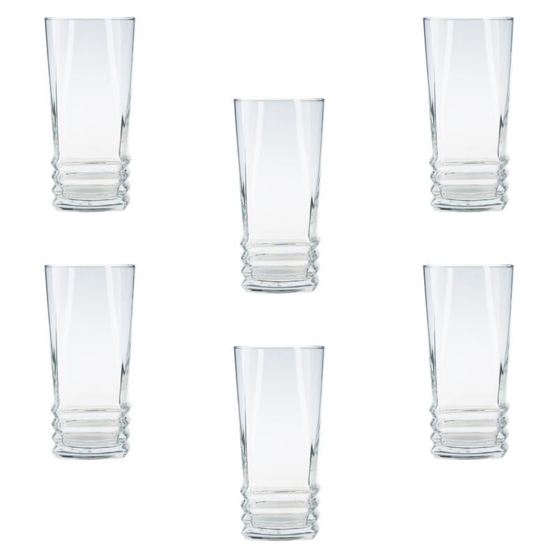 Highball Drinking Glasses. Water Cocktail Glass Set. (Pack of 6) (335 ml)
