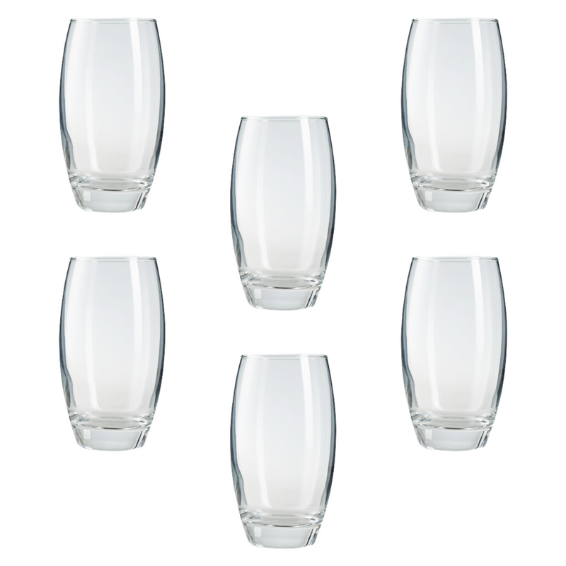 Highball Tumbler Water Juice Drinking Tall Glasses. 510 ml. (Pack of 6)