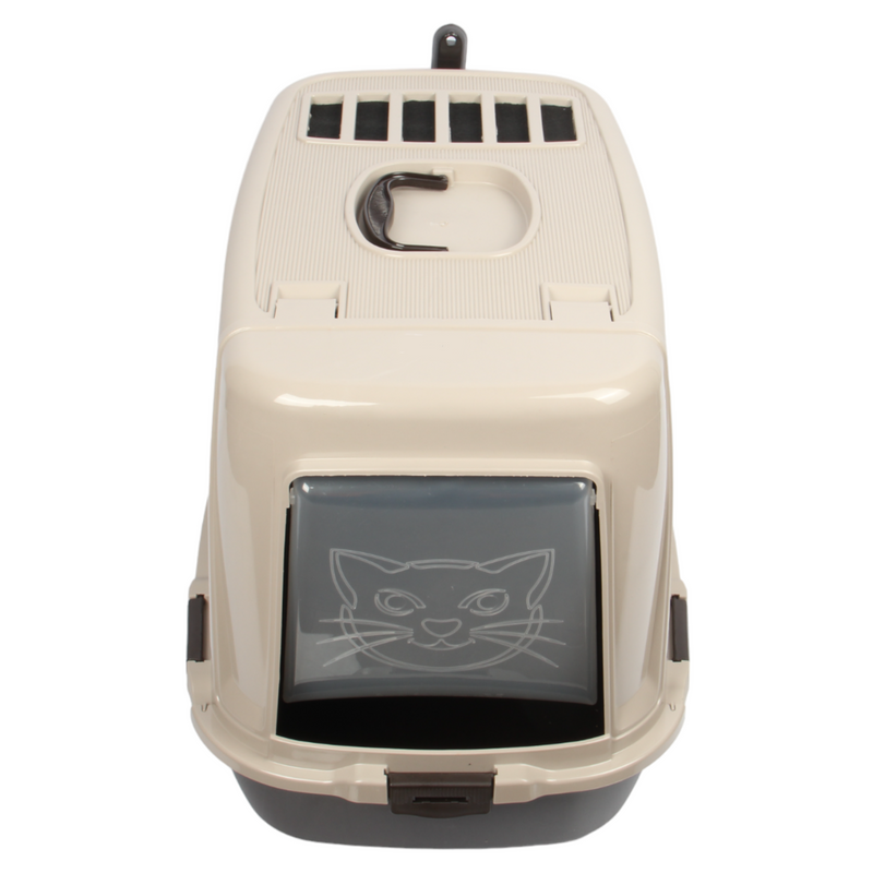 Pet Hooded Litter Tray Box with Scoop. Carbon Filter Litter Box.