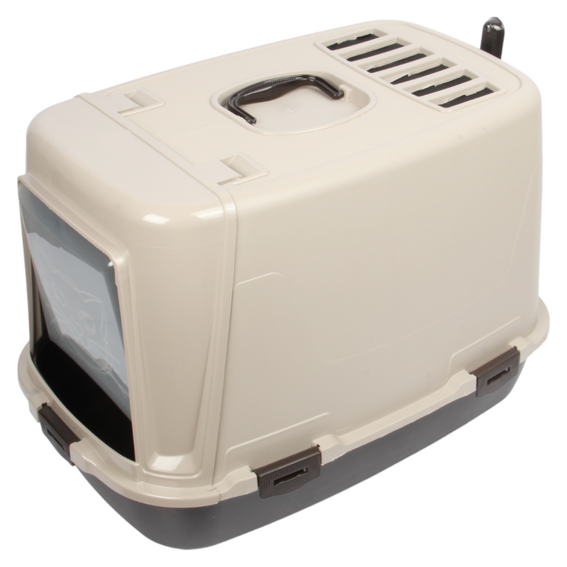 Pet Hooded Litter Tray Box with Scoop. Carbon Filter Litter Box.