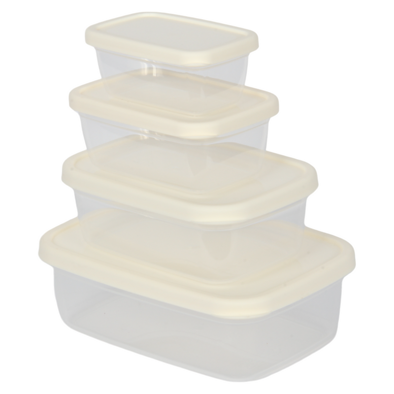 4pcs Food Storage Box Set with Airtight Lids. Lunch Boxes. Microwave Safe.