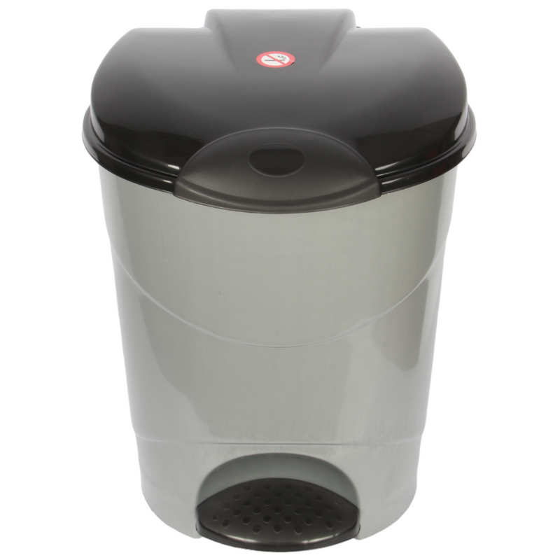 19L Round Kitchen Pedal Bin with Inner Bucket. Foot Operated Waste Bin. (Silver)