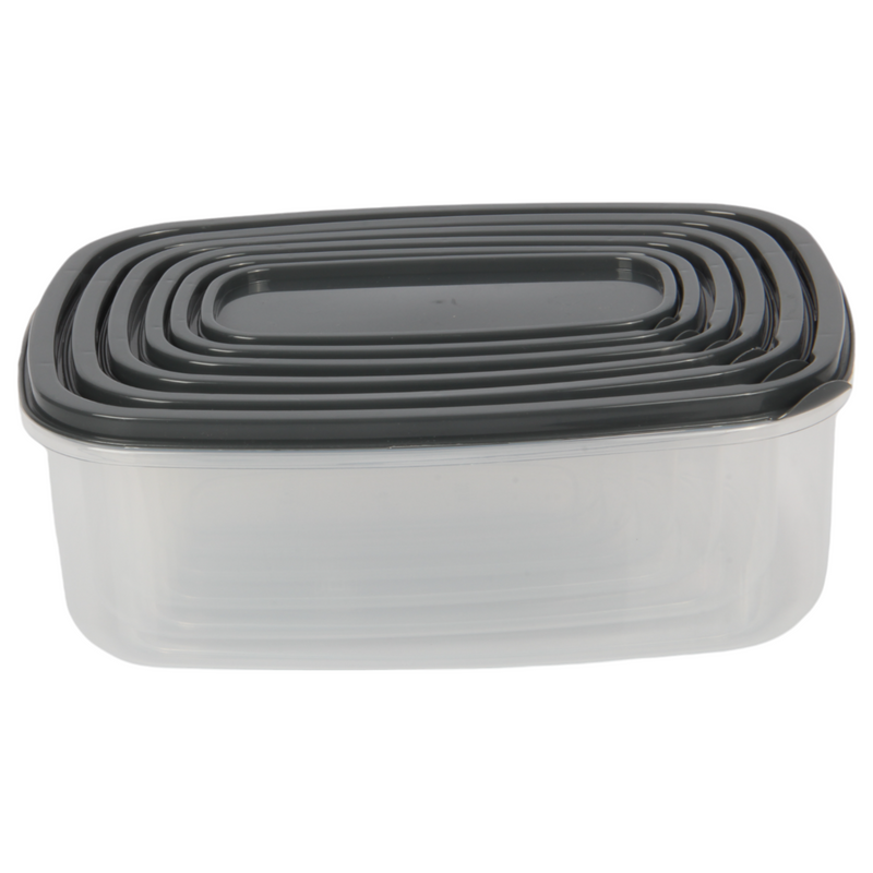 6pcs Food Storage Container Set with Lids. Rectangular Airtight Storage Box.