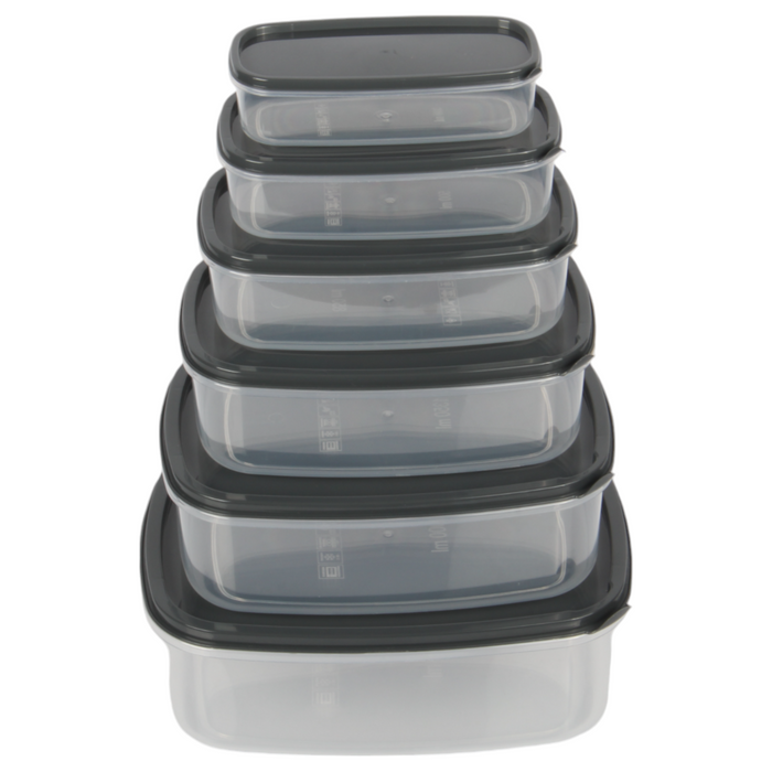 6pcs Food Storage Container Set with Lids. Rectangular Airtight Storage Box.