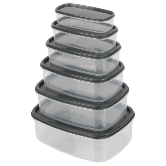 6pcs Food Storage Container Set with Lids. Rectangular Airtight Storage Box.