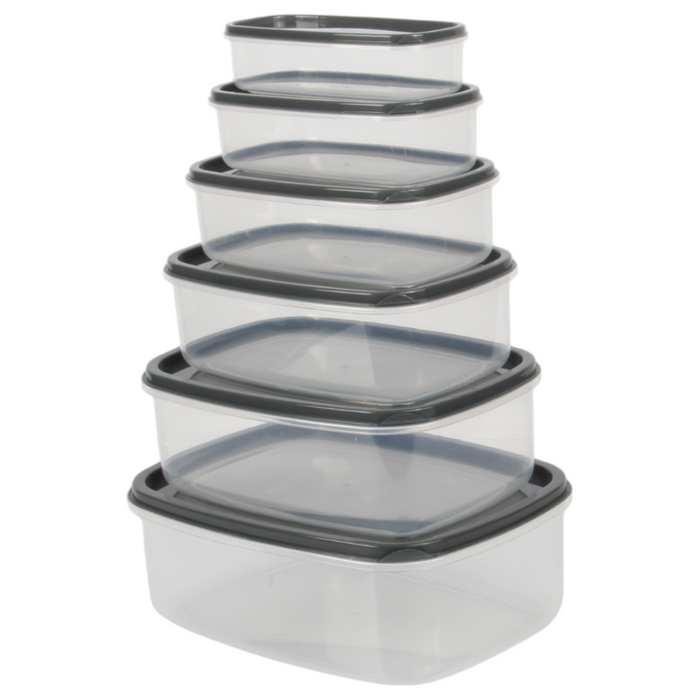 6pcs Food Storage Container Set with Lids. Rectangular Airtight Storage Box.