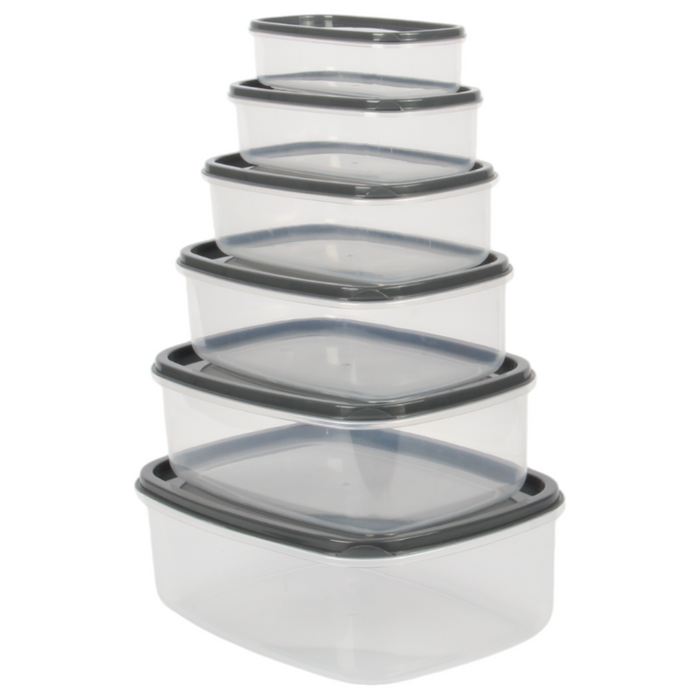 6pcs Food Storage Container Set with Lids. Rectangular Airtight Storage Box.