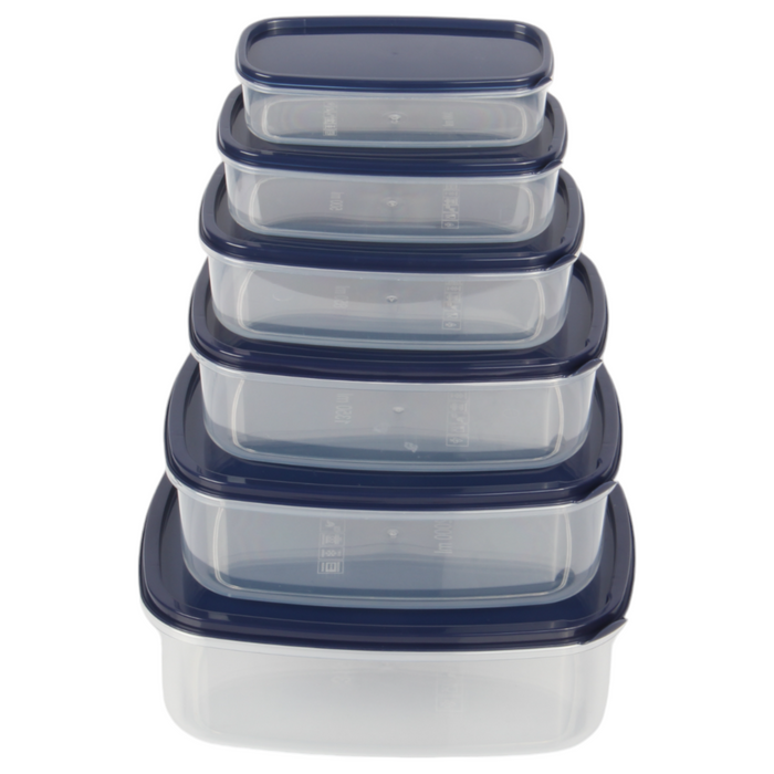 6pcs Food Storage Container Set with Lids. Rectangular Airtight Storage Box.