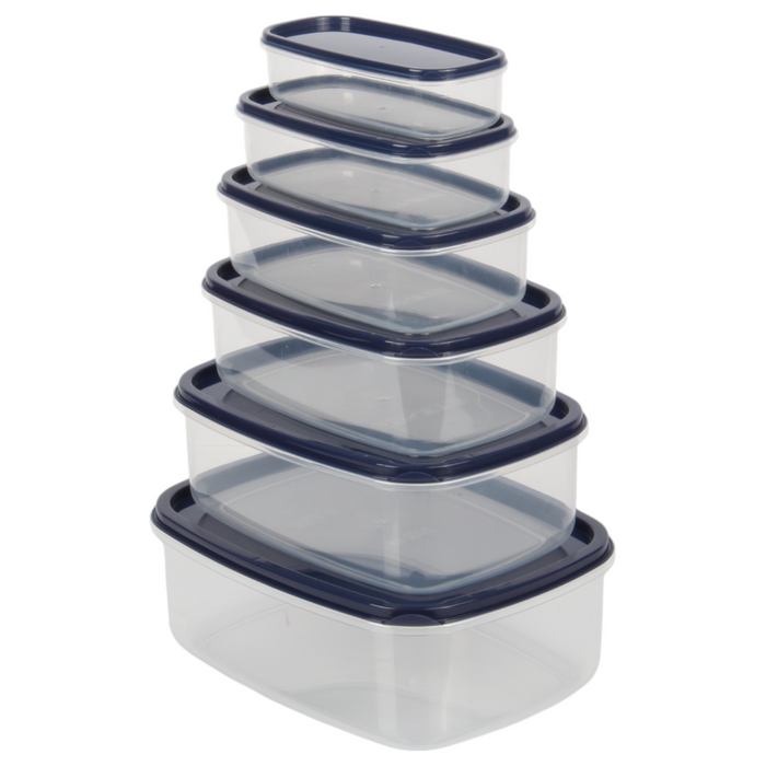 6pcs Food Storage Container Set with Lids. Rectangular Airtight Storage Box.