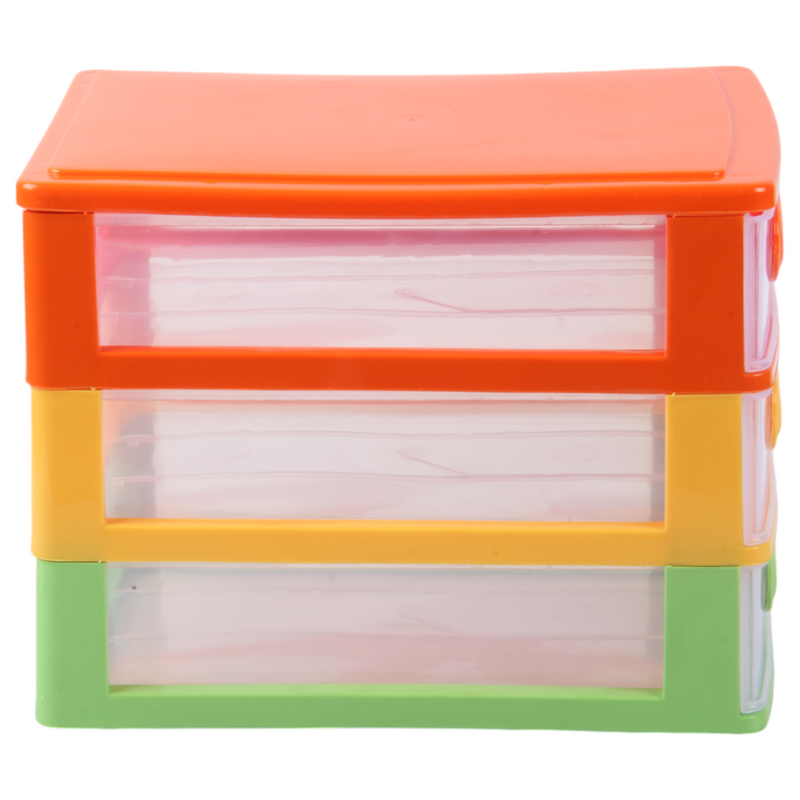 Small Storage Unit with Drawers. 3 Tier Desktop Storage Tower.