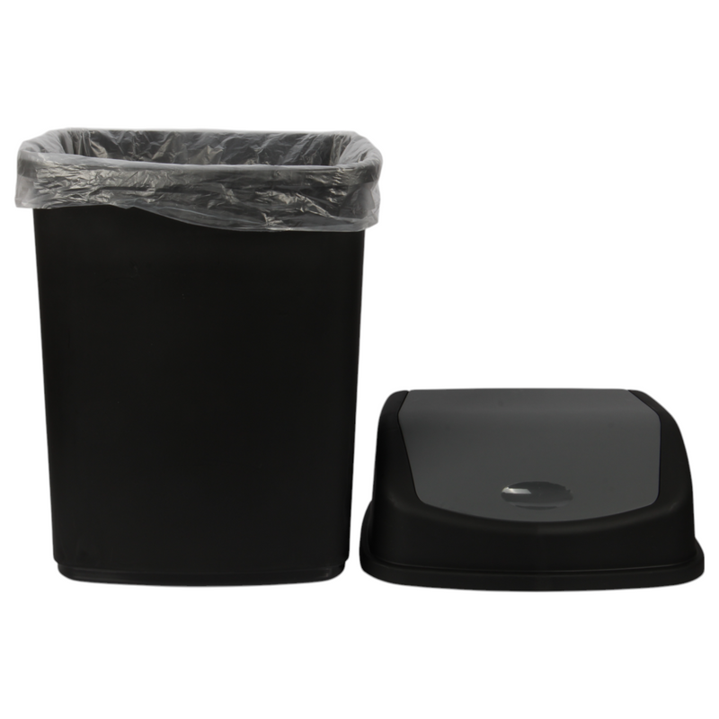35L Large Swing Top Kitchen Bin. Plastic Dustbin with Flip Top Lid.