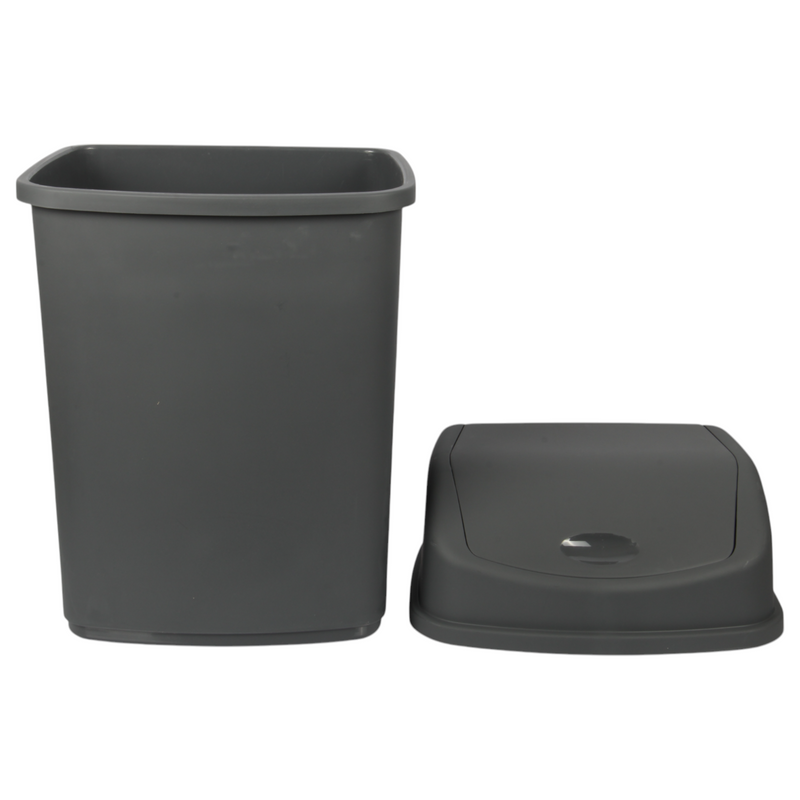 35L Large Swing Top Kitchen Bin. Plastic Dustbin with Flip Top Lid.
