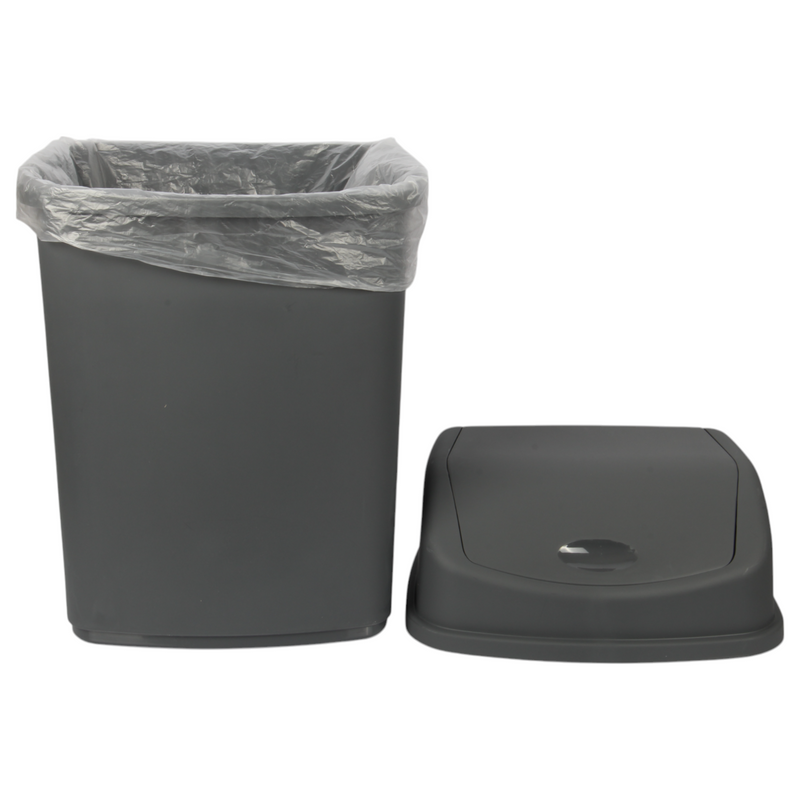 35L Large Swing Top Kitchen Bin. Plastic Dustbin with Flip Top Lid.