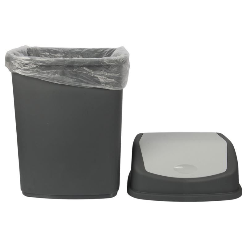 35L Large Swing Top Kitchen Bin. Plastic Dustbin with Flip Top Lid.