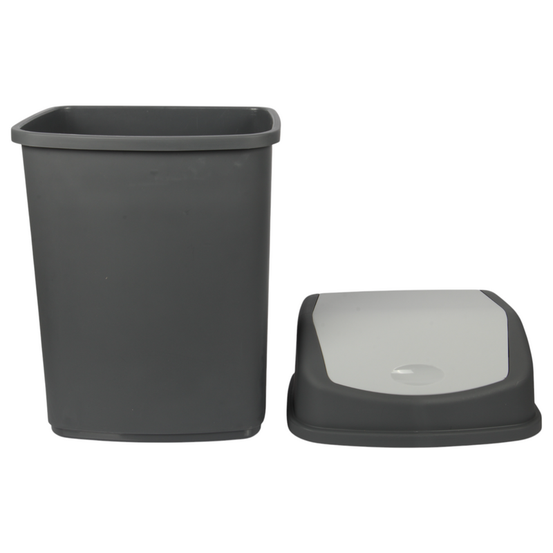 35L Large Swing Top Kitchen Bin. Plastic Dustbin with Flip Top Lid.