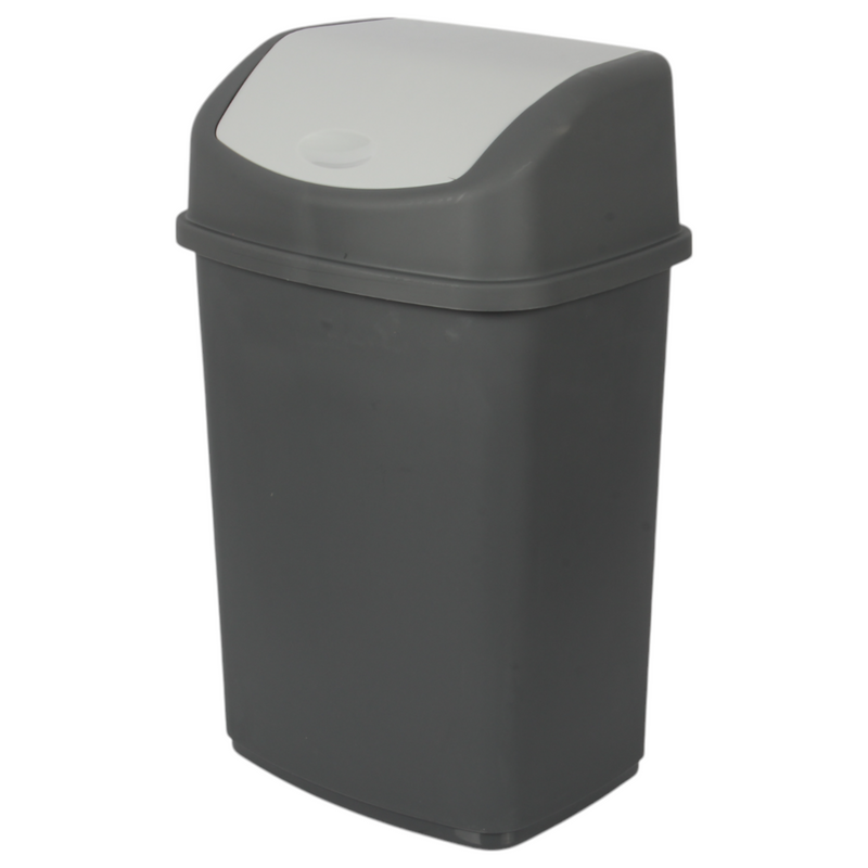 35L Large Swing Top Kitchen Bin. Plastic Dustbin with Flip Top Lid.