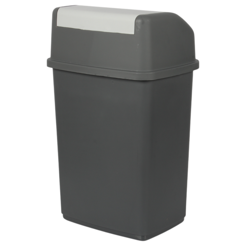 35L Large Swing Top Kitchen Bin. Plastic Dustbin with Flip Top Lid.