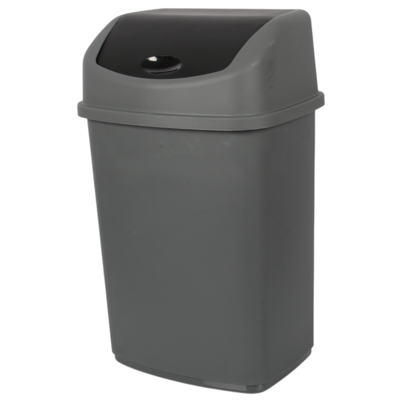 35L Large Swing Top Kitchen Bin. Plastic Dustbin with Flip Top Lid.