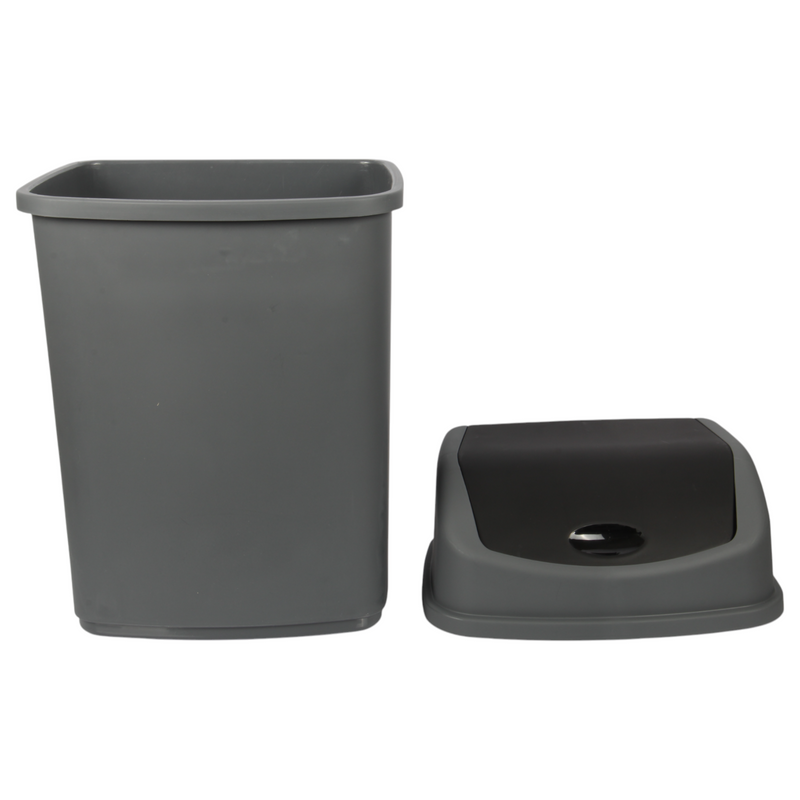 35L Large Swing Top Kitchen Bin. Plastic Dustbin with Flip Top Lid.