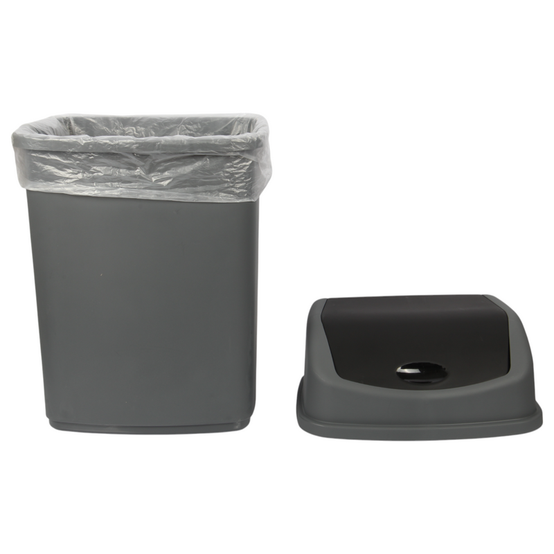 35L Large Swing Top Kitchen Bin. Plastic Dustbin with Flip Top Lid.
