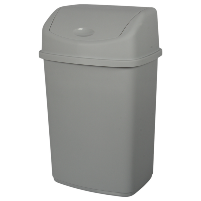 35L Large Swing Top Kitchen Bin. Plastic Dustbin with Flip Top Lid.