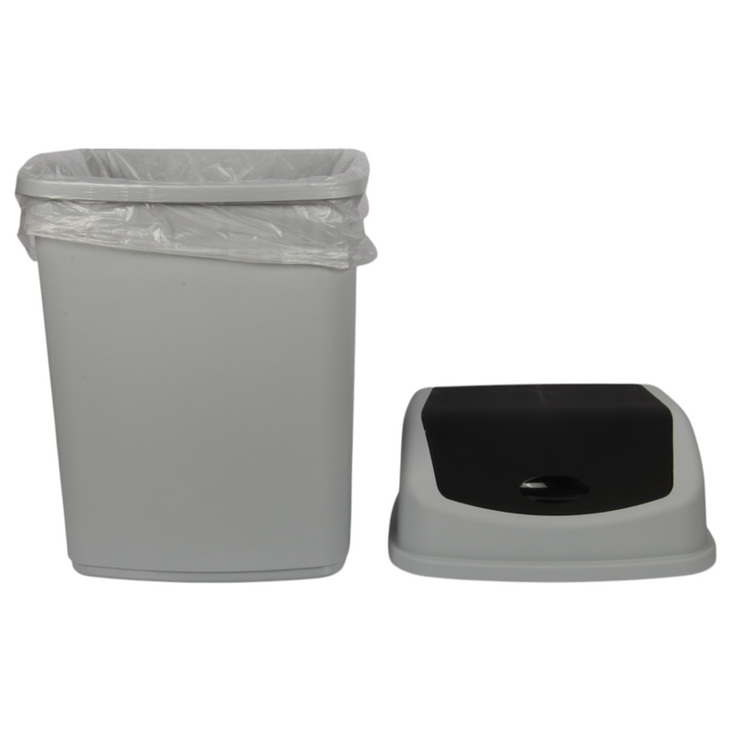 35L Large Swing Top Kitchen Bin. Plastic Dustbin with Flip Top Lid.