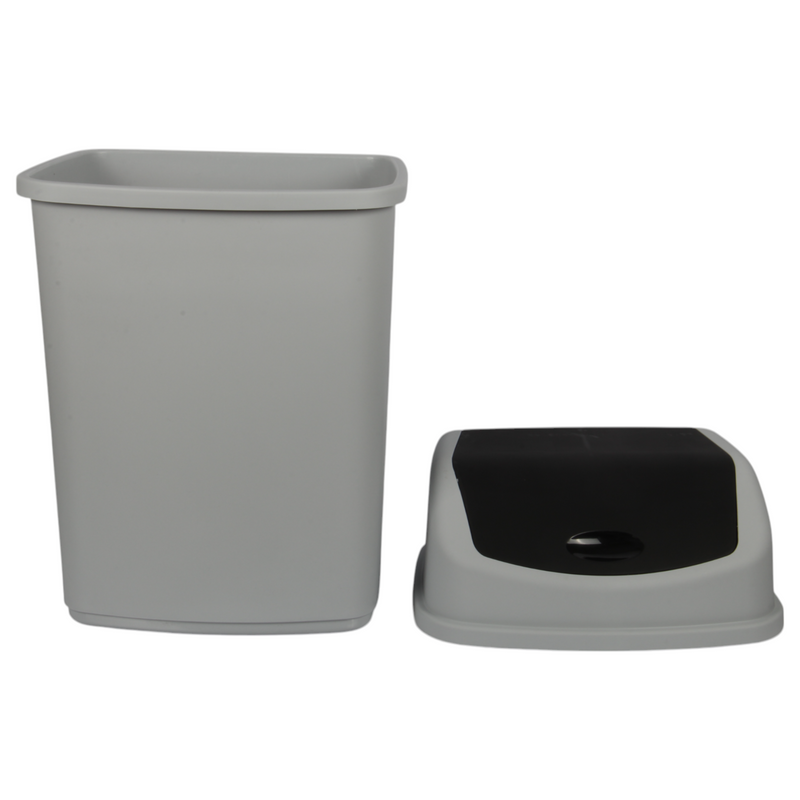 35L Large Swing Top Kitchen Bin. Plastic Dustbin with Flip Top Lid.