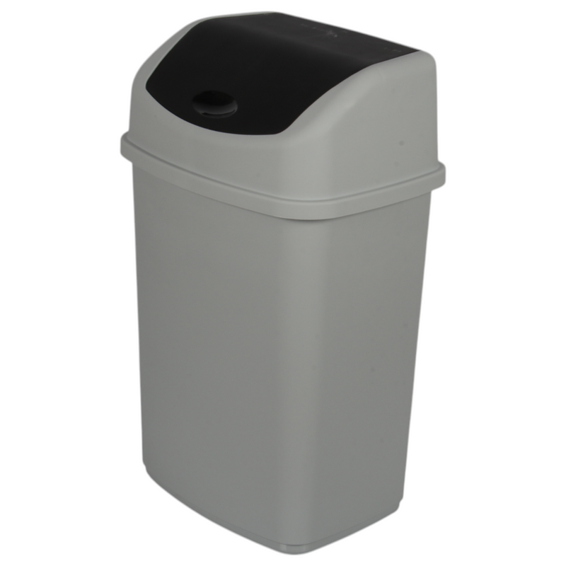 35L Large Swing Top Kitchen Bin. Plastic Dustbin with Flip Top Lid.