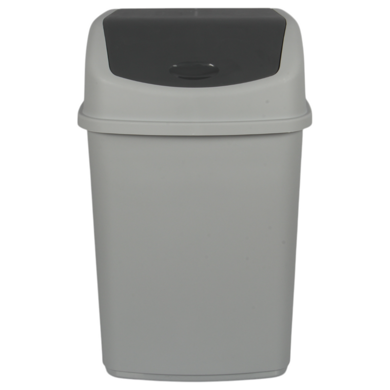 35L Large Swing Top Kitchen Bin. Plastic Dustbin with Flip Top Lid.