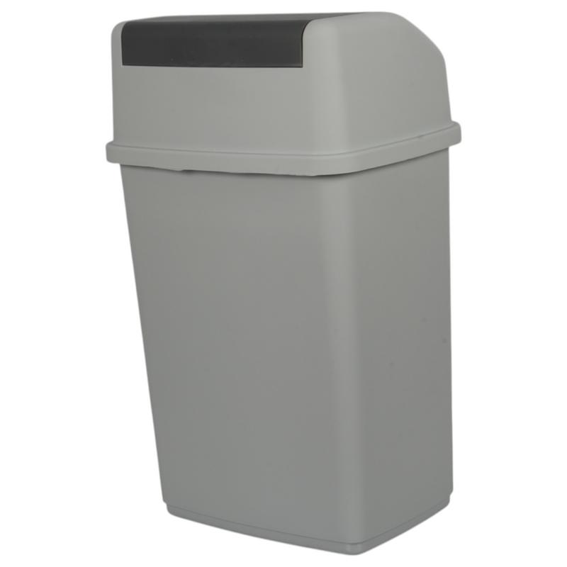 35L Large Swing Top Kitchen Bin. Plastic Dustbin with Flip Top Lid.