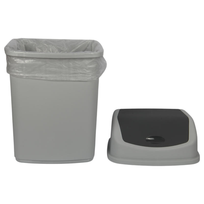 35L Large Swing Top Kitchen Bin. Plastic Dustbin with Flip Top Lid.
