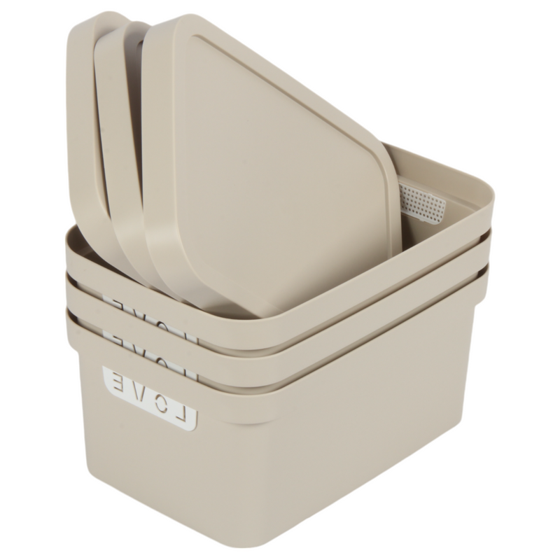 Jolie Max (Pack of 3) 7.5L Smart Storage Box – Stackable & Nestable Plastic Organizer. Space-Saving & Stylish Solution.