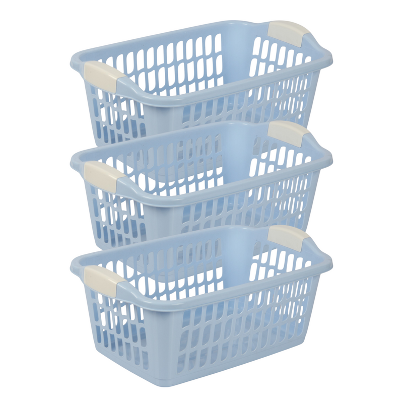 Jolie Max 30L Rectangular Plastic Laundry Baskets. (Pack of 3)