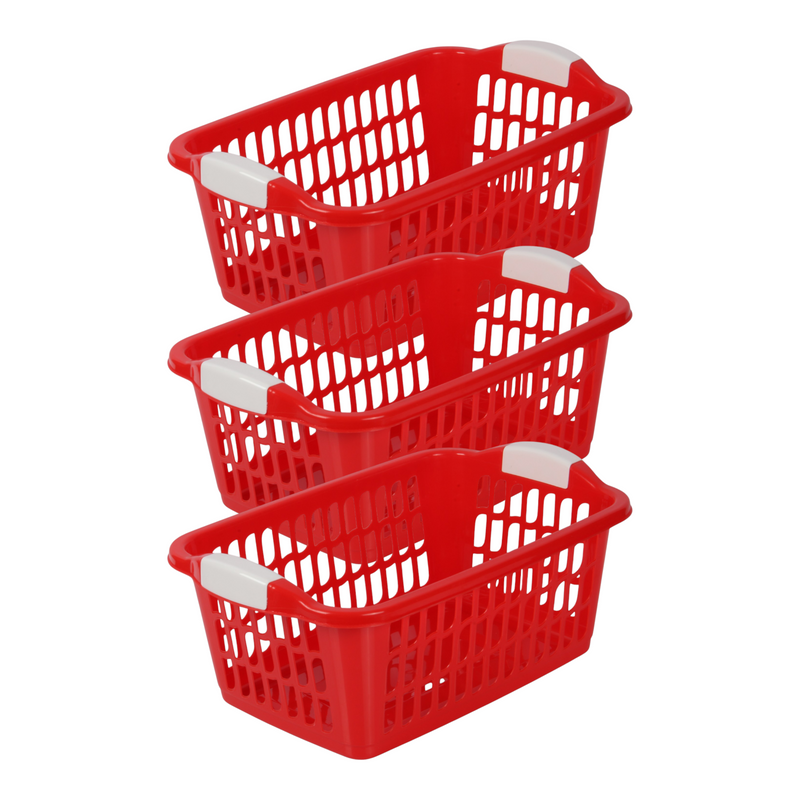 Jolie Max 30L Rectangular Plastic Laundry Baskets. (Pack of 3)