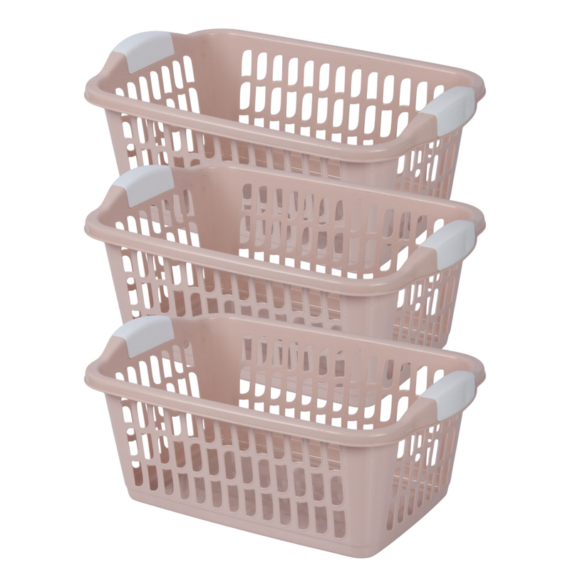Jolie Max 30L Rectangular Plastic Laundry Baskets. (Pack of 3)