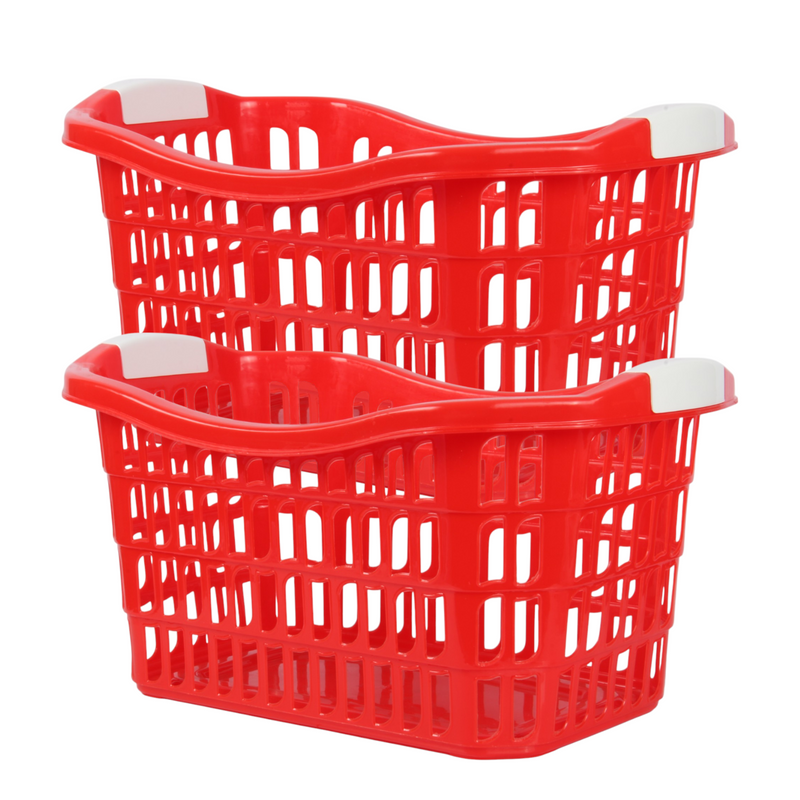 Jolie Max 50L Rectangular Plastic Laundry Baskets. (Pack of 2)