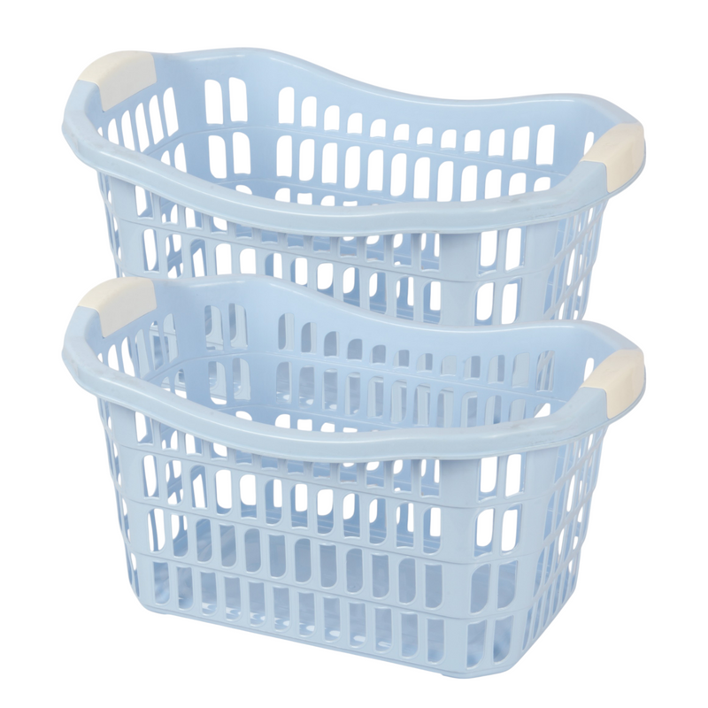 Jolie Max 50L Rectangular Plastic Laundry Baskets. (Pack of 2)