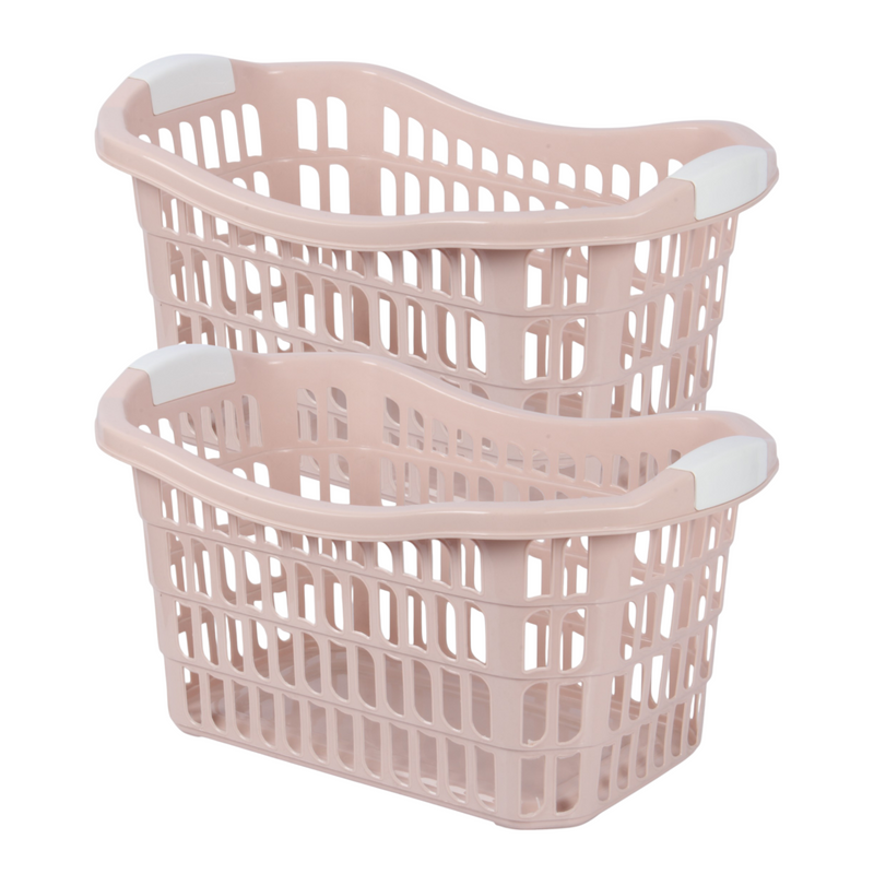 Jolie Max 50L Rectangular Plastic Laundry Baskets. (Pack of 2)