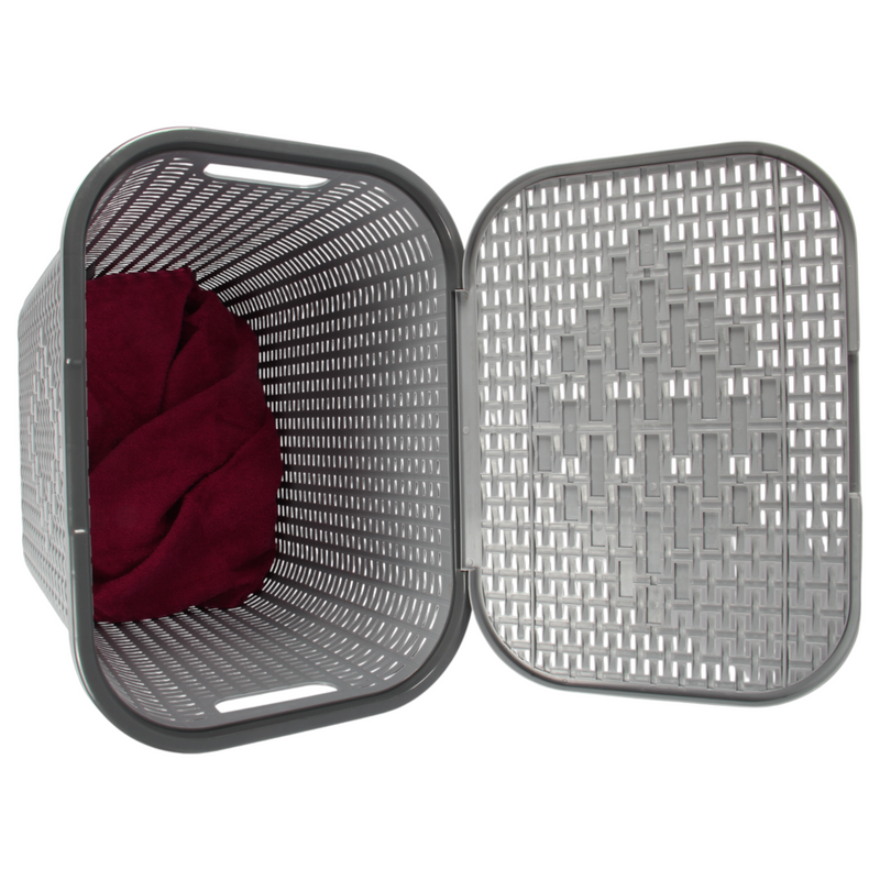 Jolie Max 55L Laundry Basket. Plastic, Rattan Effect Basket. Washing Bin.